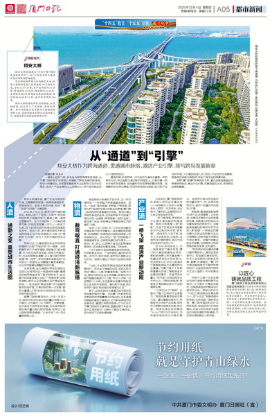 1205【集團黨辦】廈門(mén)日報：從“通道”到“引擎”翔安大橋作為跨海通道，貫通城市脈絡(luò )、激活產(chǎn)業(yè)引擎，續寫(xiě)跨島發(fā)展新章_調整大小.jpg